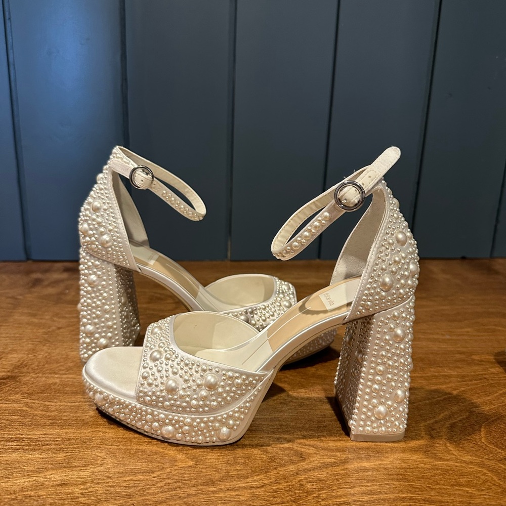 Dolce Vita Pearl-Embellished Heels. Bridal Heel. Size 6.5. Worn once.